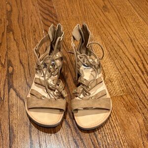 G by Guess Brown Lace-Up Sandals